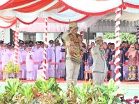Gubernur Agustiar Sabran saat memimpin HUT ke-24 Kabupaten Murung Raya dan mendorong kemandirian daerah
